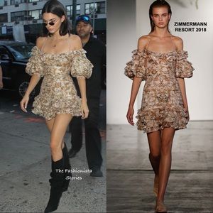 Zimmermann Painted Heart Folds Dress Size 0/ US4